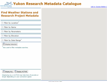 Tablet Screenshot of envirodata.yukoncollege.yk.ca